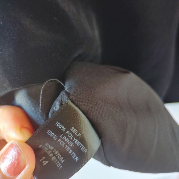 Tuckernuck Black Sleeveless Velvet Dress Career Party Cocktail Size 14 holiday - Picture 6 of 7